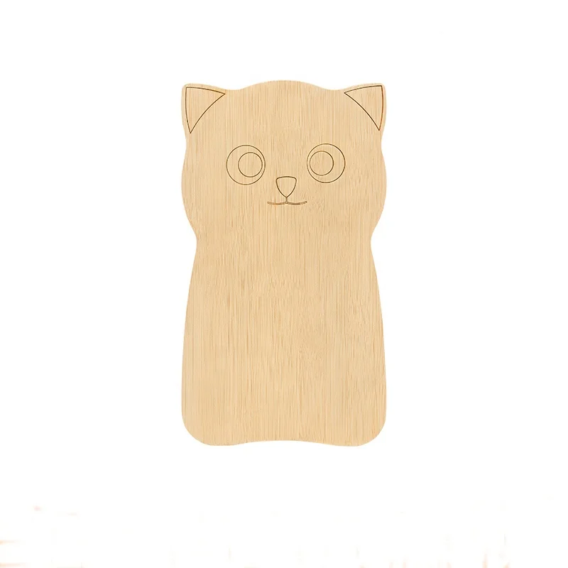 Mini eco friendly cheese cutting board set bamboo fibre material cute cartoon bamboo cutting board for home use