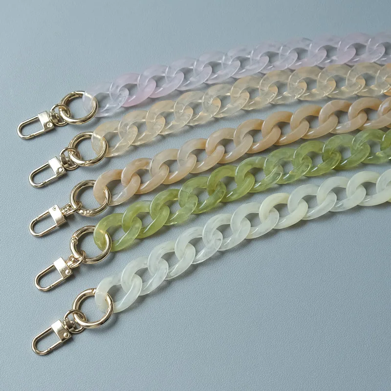 Detachable Vintage Colors Acrylic Shoulder Bag Purse Strap Resin Chain Strap Handbag Straps Acrylic Chain for Bag Purse