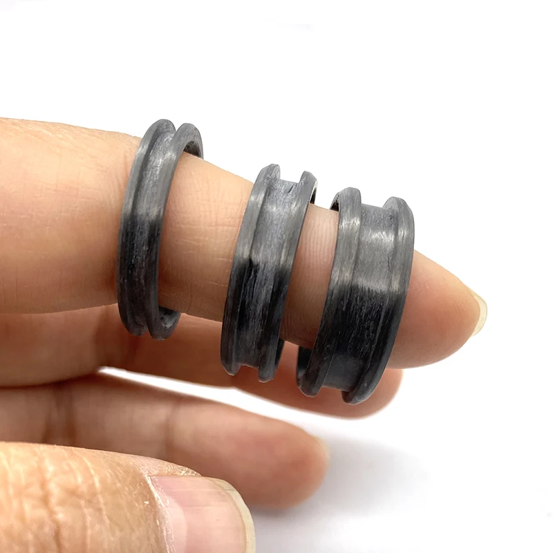 AJL DIY Making Jewelry Manufacturer Custom 8mm 6mm 4mm Beveled Channel Setting Carbon Fiber Ring Inlay Core Blanks