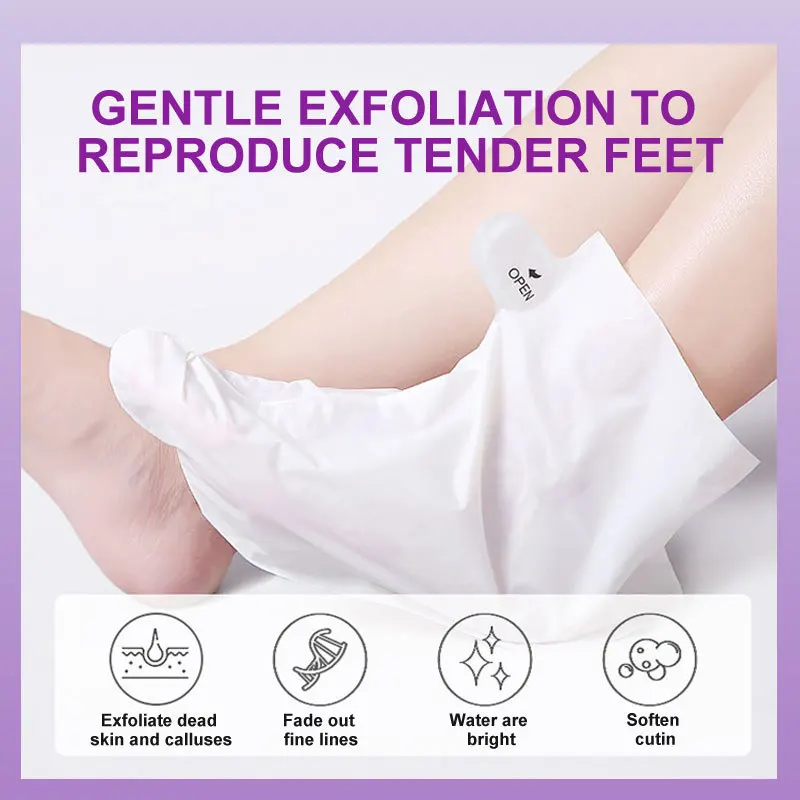 Lavender Skin Care Exfoliating Repairing Peel Foot Sheet Moisturizing Socks Baby Peels Mask Exfoliating Foot Peeling Foot Mask