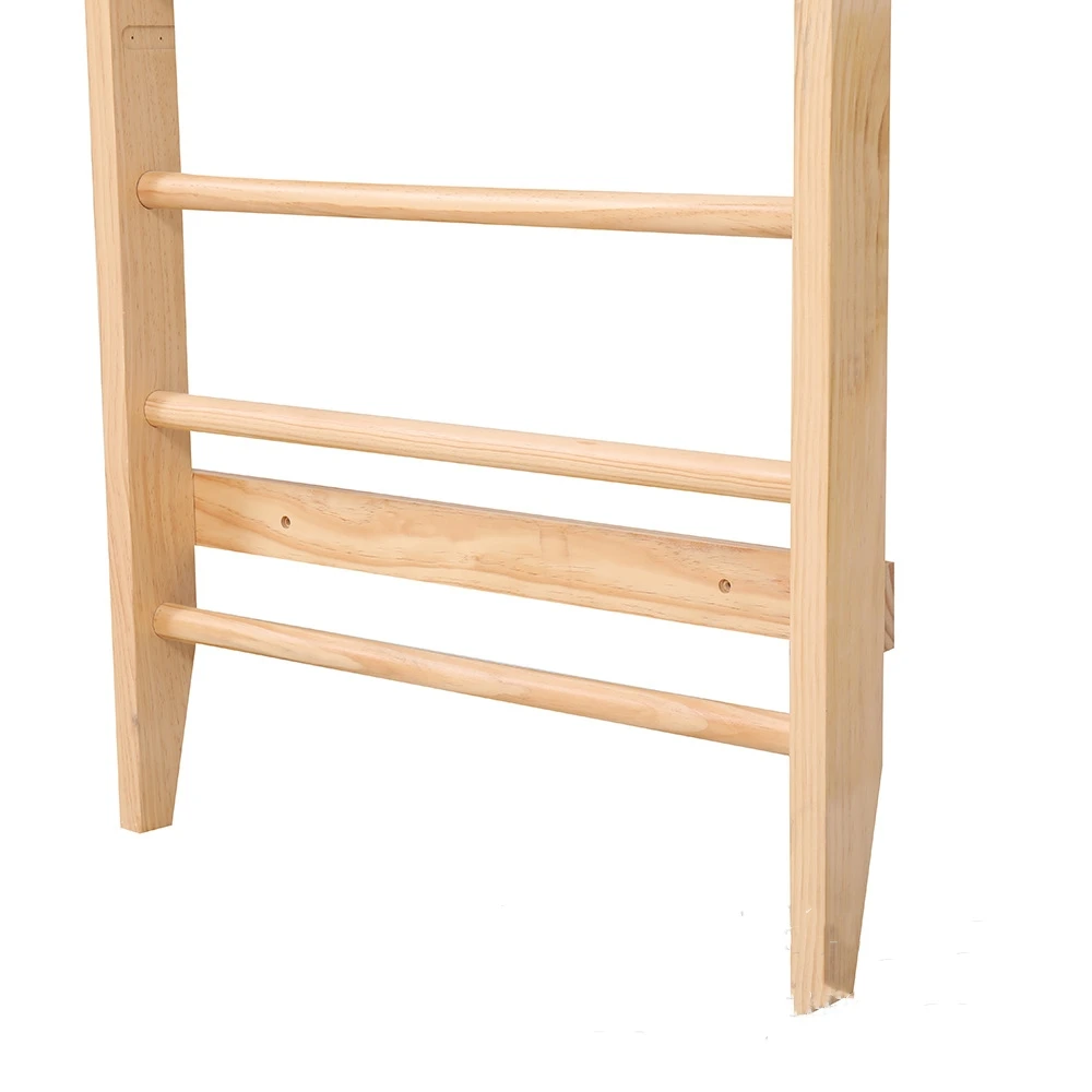 Indoor Wooden Swedish Ladder Gym Wall Hanging Rod With Wall Hanging Rod Wooden Bar
