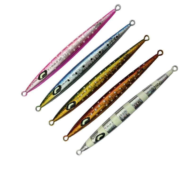 100g 150g 200g 250g 300g 400g 500g 600g 750g  Metal fishing lure fast sinking luminous glow vertical lead jig jigging lures B06
