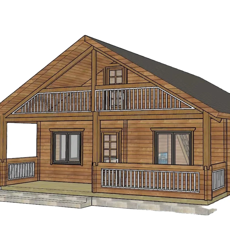 Low cost 2 bedrooms pine wood prefabricated houses