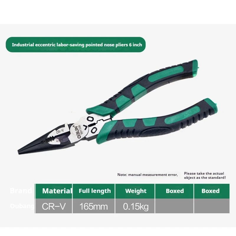 Wholesale industrial-grade 8-inch wire cutters pointed 6-inch flat-jawed tiger diagonal pliers stripping wire pliers