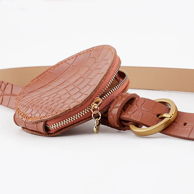 Wholesale Crocodile Leather Crossbody Pouch Belt Fanny Pack  Custom Lady Fashion PU Waist Pouch Bags Women with Removable Belt