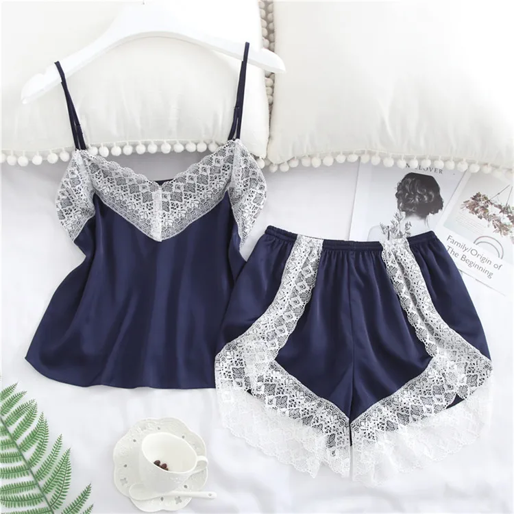 FS062 Multicolor Nude Women Babydoll Sling Short Ladies Erotic Photos Silk Sexy Pajamas Set Sexy Lace Lingerie Sleepwear Set