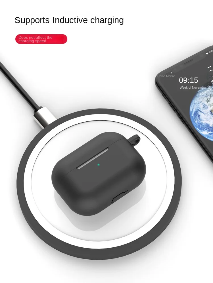 wholesale 5-in-1 Pod Accessories Set kit for Silicone Airpods  pro Protective Cover  With Single Strap/ Keychain/Ear Hook