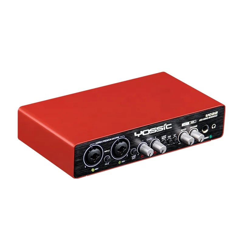 2022 new arrivals high quality red sound card usb audio interface for studio recording and music creation
