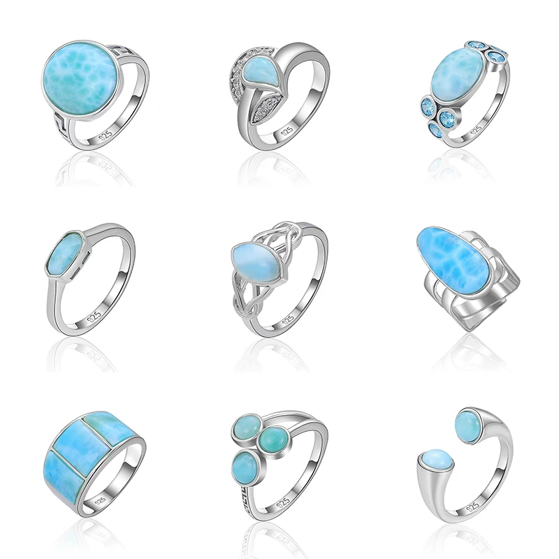 XYOP bright bright film healthy chic youth sense 2023 Jewelry 925 sterling silver Larimar ring