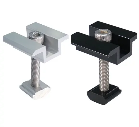 Solar Panel Aluminium Black Solar Mid Clamps  for solar mounting components