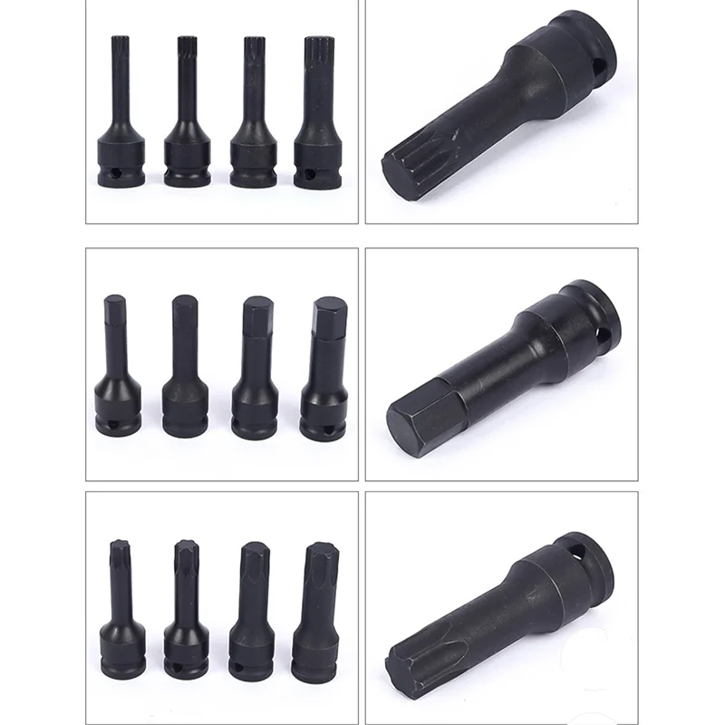 10 pcs Air Impact Socket Set 1/2 inch Heavy Duty Wrench Socket Set Tool Hand Tools Auto Repair Tools Wrench Set