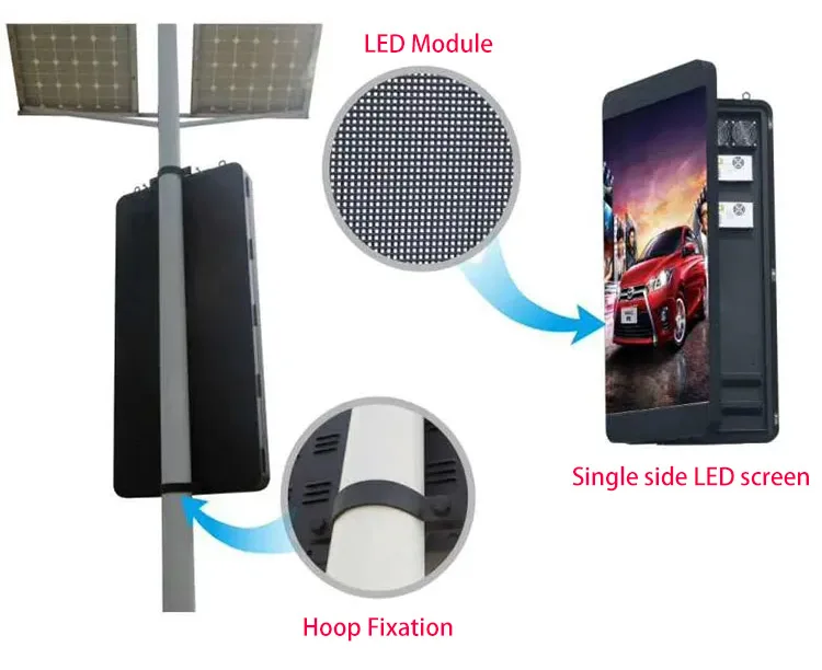 P3 P4 P5 P6 Street Lighting Outdoor Road Billboard Advertising Equipment LED Pole Display