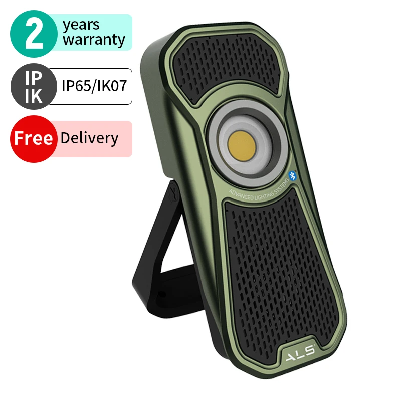 ALS 600lm воспроизведение музыки алюминиевый сплав перезаряжаемый свет COB светодиодный Аудио свет развлекательное рабочее освещение