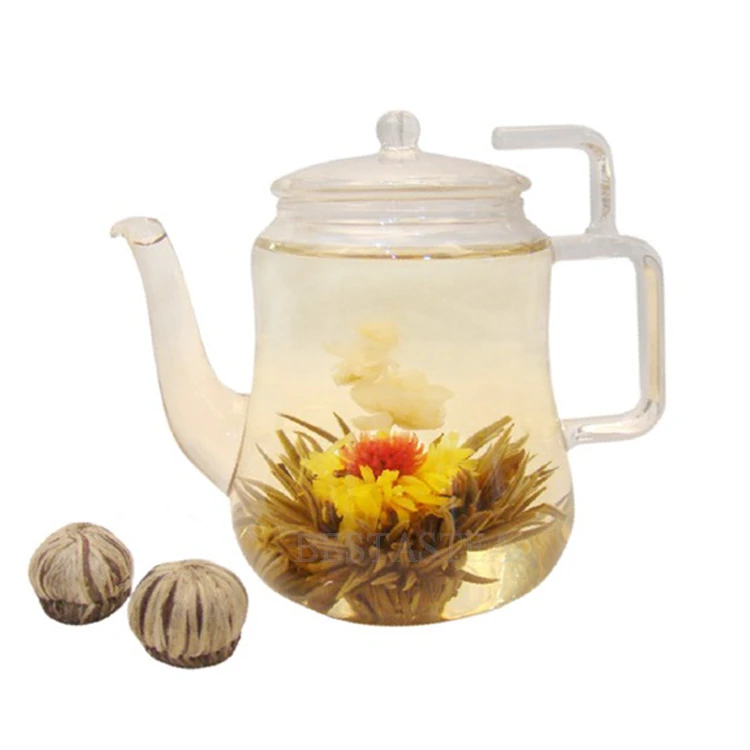 EU certified blooming tea / Flowering tea beauty handmade artistic herbal tea package individually