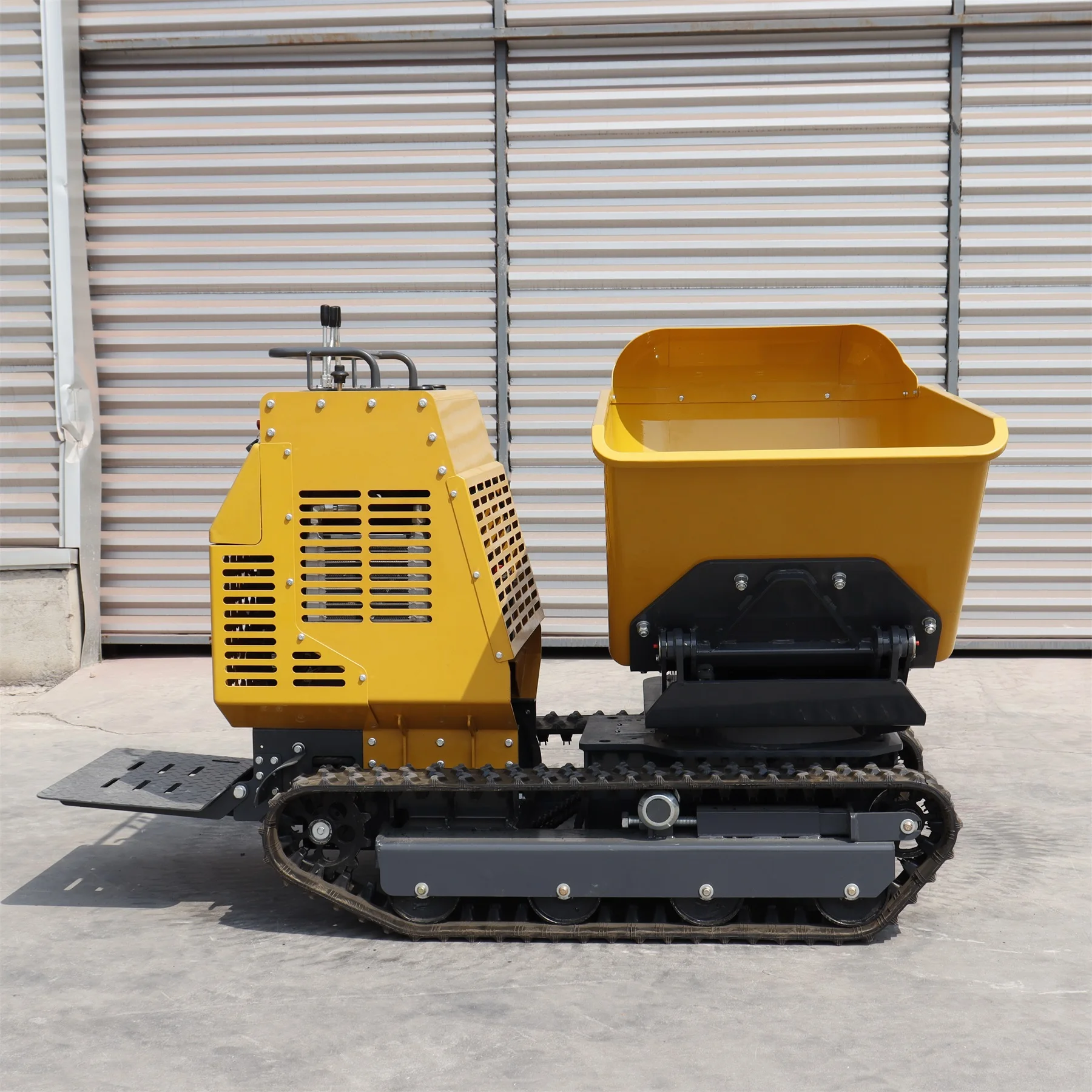 Small Crawler Dumper Truck Fully Hydraulic Walk-behind Dump Truck Garden Orchard Transportation Dumpers