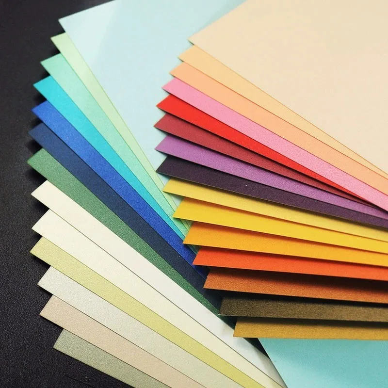 Hot Sale 120gsm 250gsm Coloured Cardstock Craft Double Side Metallic Shimmer Pearl Paper