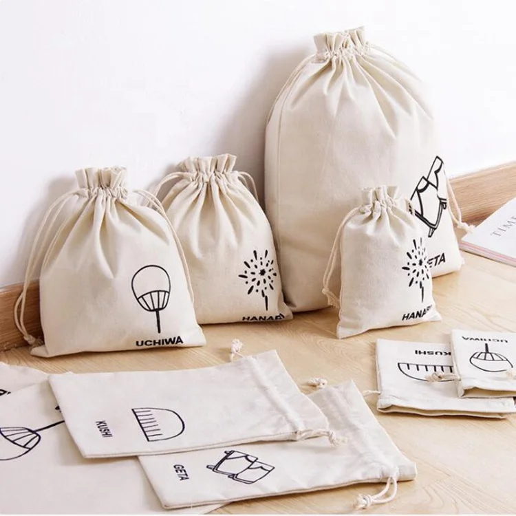 Оптовая продажа, ювелирный мешок из хлопчатобумажной ткани на шнурке для упаковки обуви