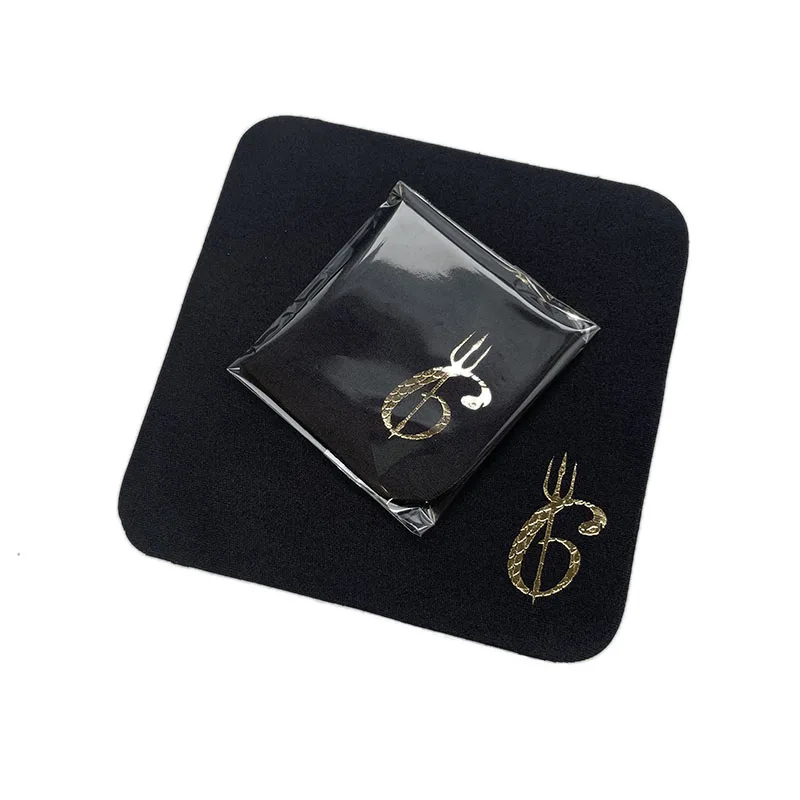 Custom Logo Microfiber Cleaning Cloth Gold Foil Printing Lens Cleaning Cloth for Watch Glasses Cellphone