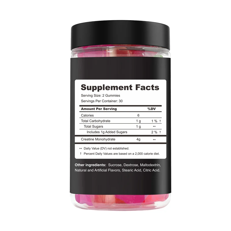 Sugar Free Wholesale Bulk OEM Private Label Sports Nutrition Pre Workout Supplements 5 mg Creatine Monohydrate Gummies