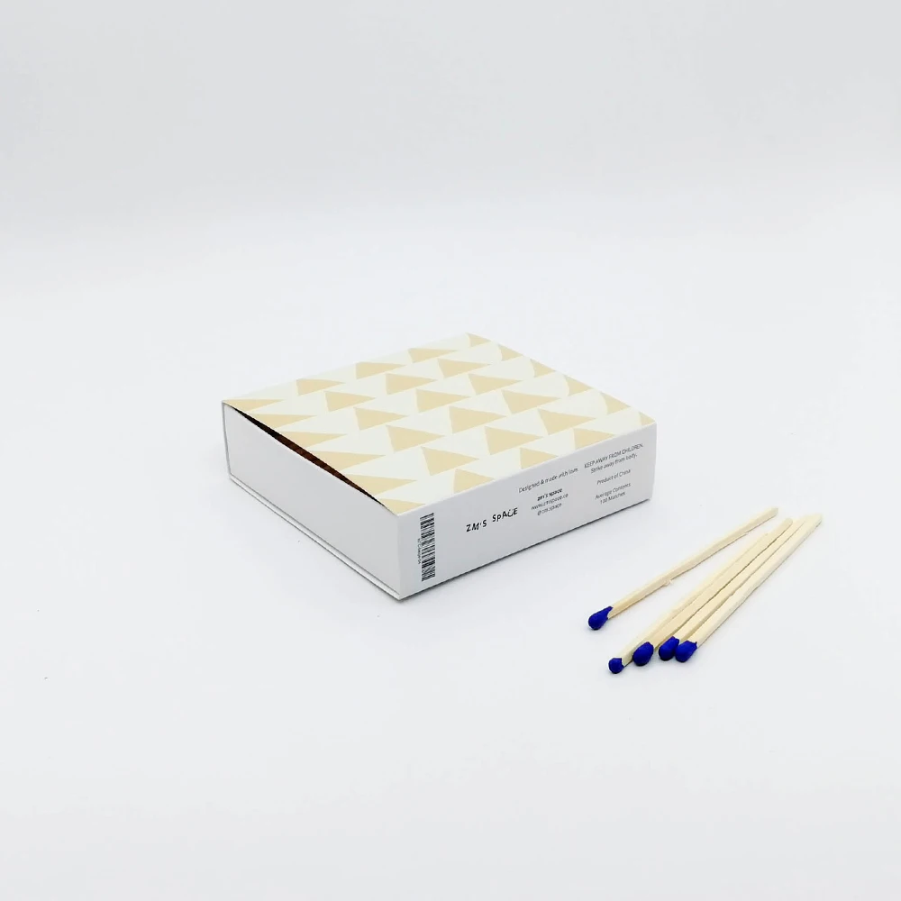 Colorful long matchbox printed box matches safety customized candle matches