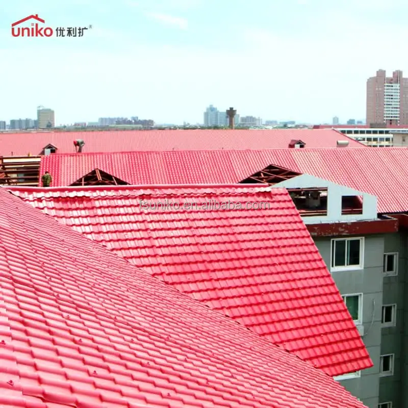 Synthetic Traditional 3 layer upvc roofing sheet Low Cost Spanish Terracotta Stone pvc roofing Prices Roof Tiles For House