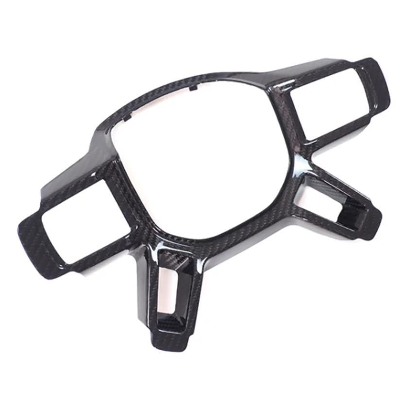 Real Carbon Fiber Car Steering Wheel Buttons Frame Cover Trim For Land