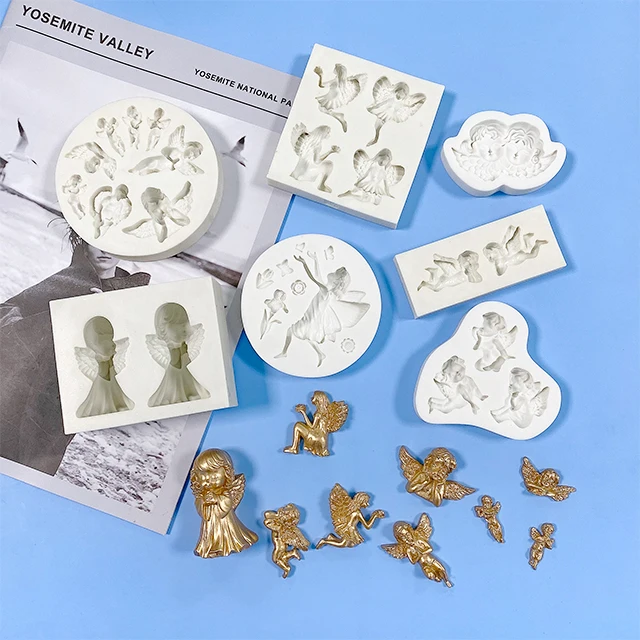 Hot sale angel silicone molds moldesd silicon reposteri moldes de silicon para reposteria