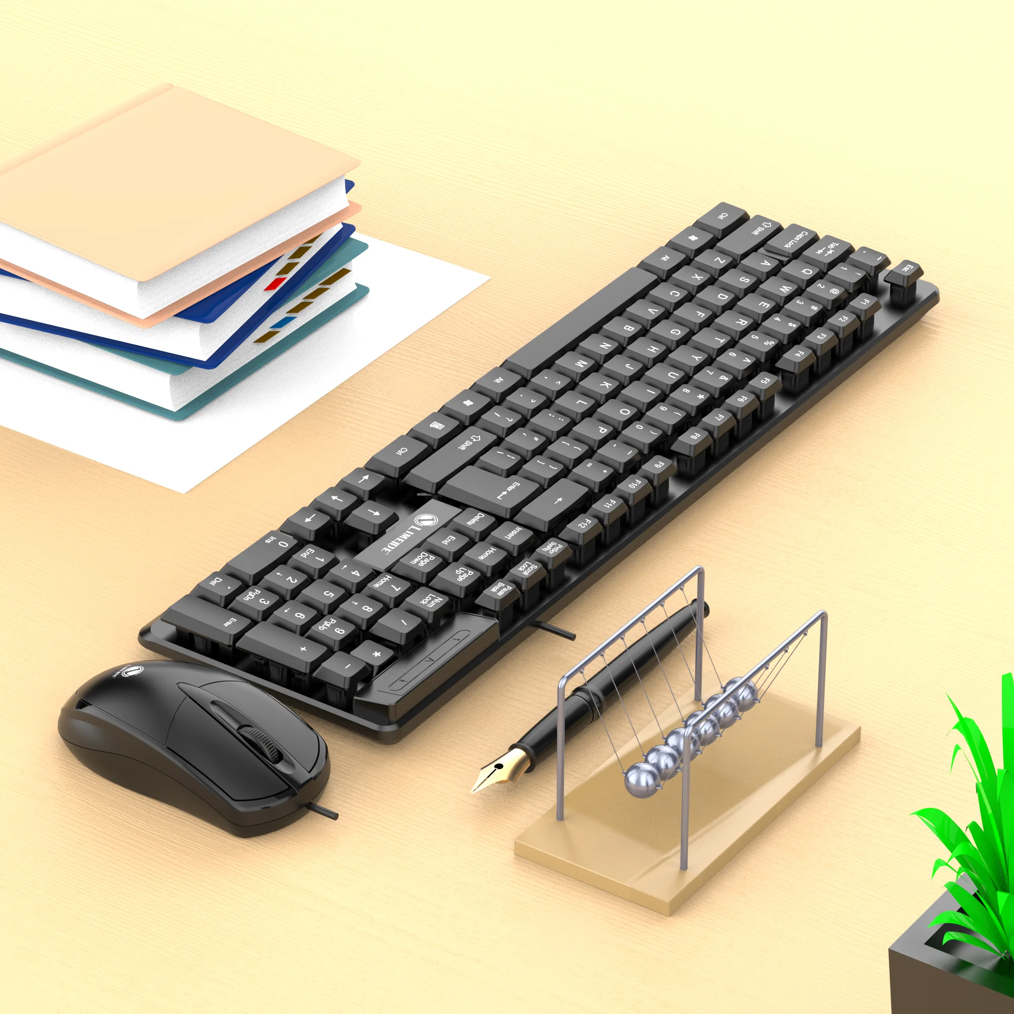 Оптовая продажа от фабрики лучшая дешевая Проводная USB-клавиатура и мышь 104 клавиши эргономичная