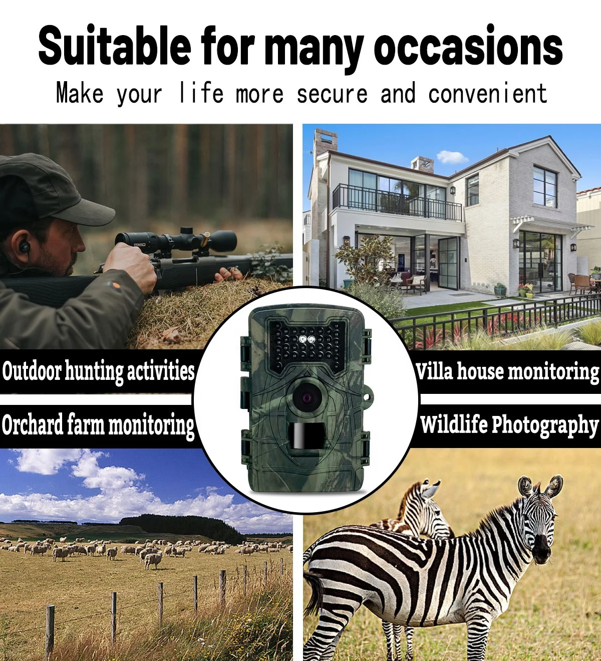 Best Night Vision Hunting Trail Camera 120 Angle Outdoor Wildlife Trail Cameras with 2 inch Screen