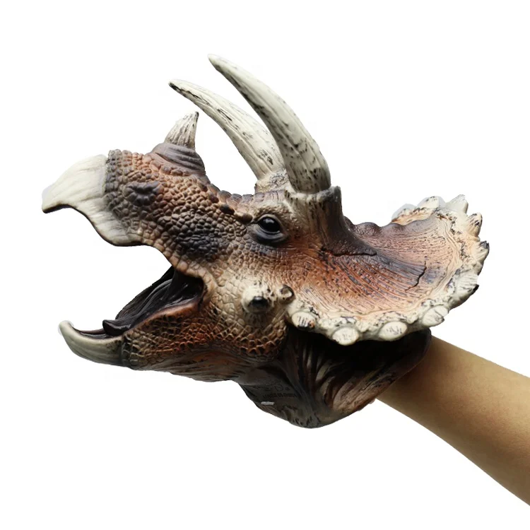 Dropshipping Kidewan New Realistic Animal Hand Puppet Toys T-rex Dinosaur For