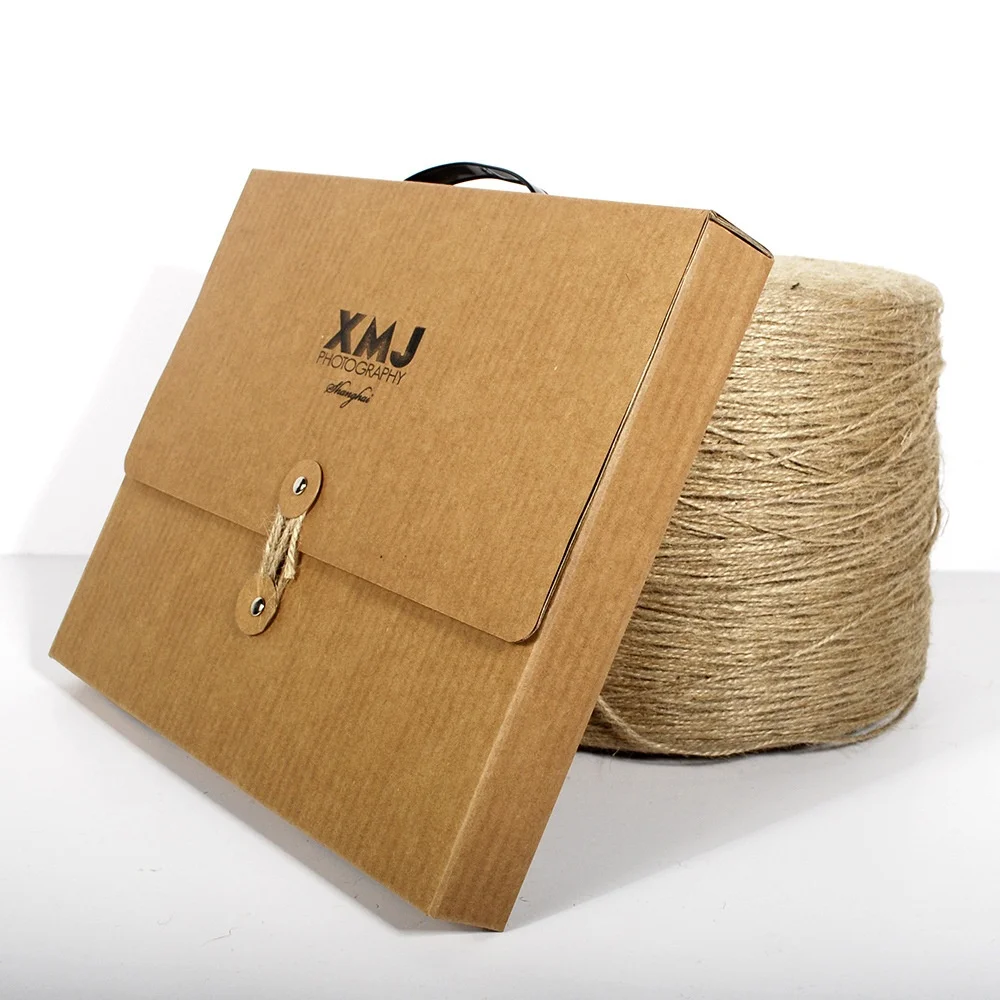 
Corrugated Cardboard File / Document Package Box with Plastic Handle 