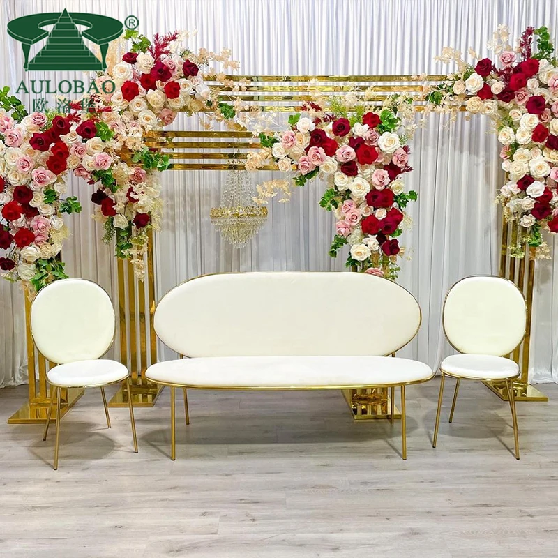 Свадебные декорации из нержавеющей стали золотого цвета