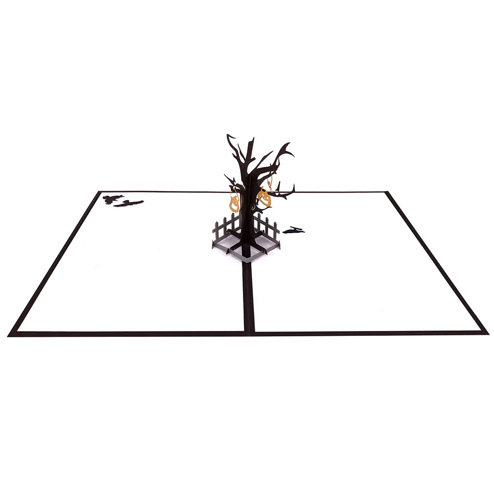
Personalized 3D Pop Up Greeting Card Pop Up Tree and Pumpkin Halloween Gift Card 