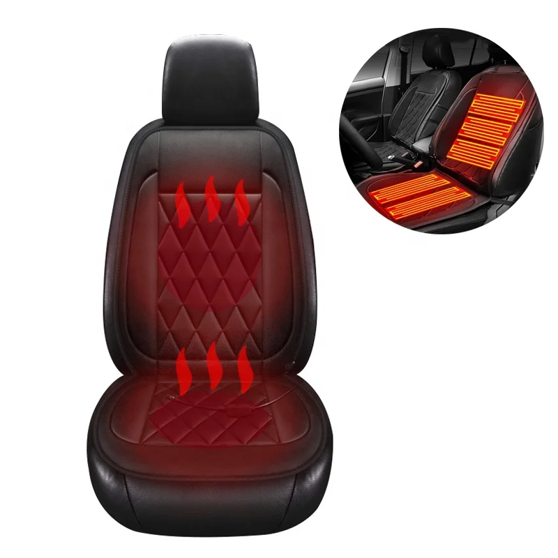 SUV Truck Car Heated Seat Cushion Protector Fast Heat Cold Winter Warm Plush 12V Portable Electric Car Heating Seat Pad For Car