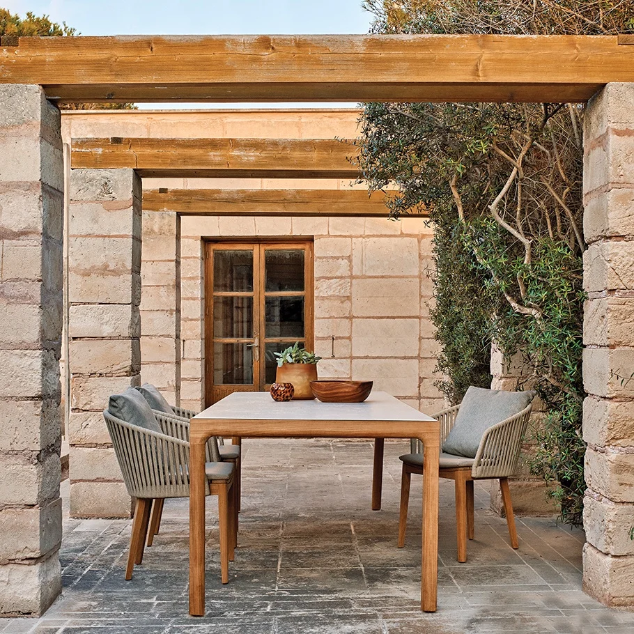  Top quality outdoor furniture garden patio Teak Wood Furniture Wooden Table and Chair For