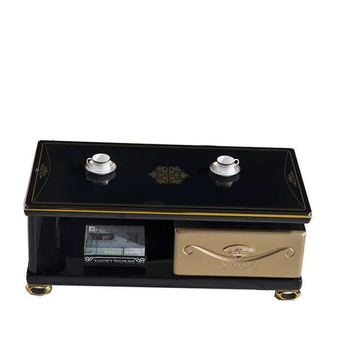 Chip amplifier wood center table design carved and metal coffee from China manufacturer