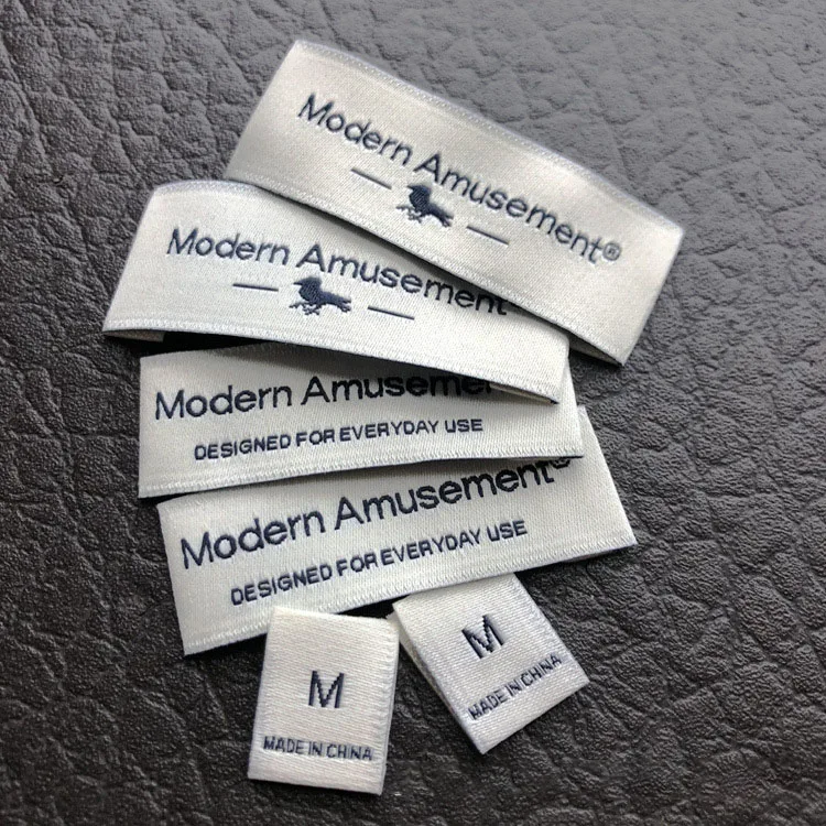 Wholesale Private Brand Custom Clothing Label Woven Embroidered Print Labels Garment Tags For Clothing
