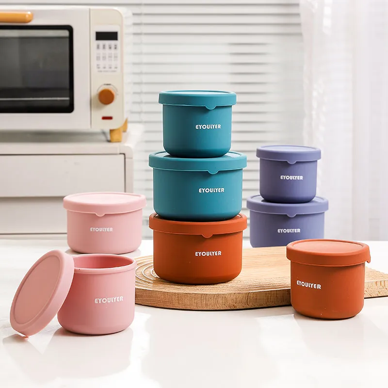 JINYUANLI Customized Multi-Function Resistance Food Storage Container Silicone Lunch Storage Box With Lid