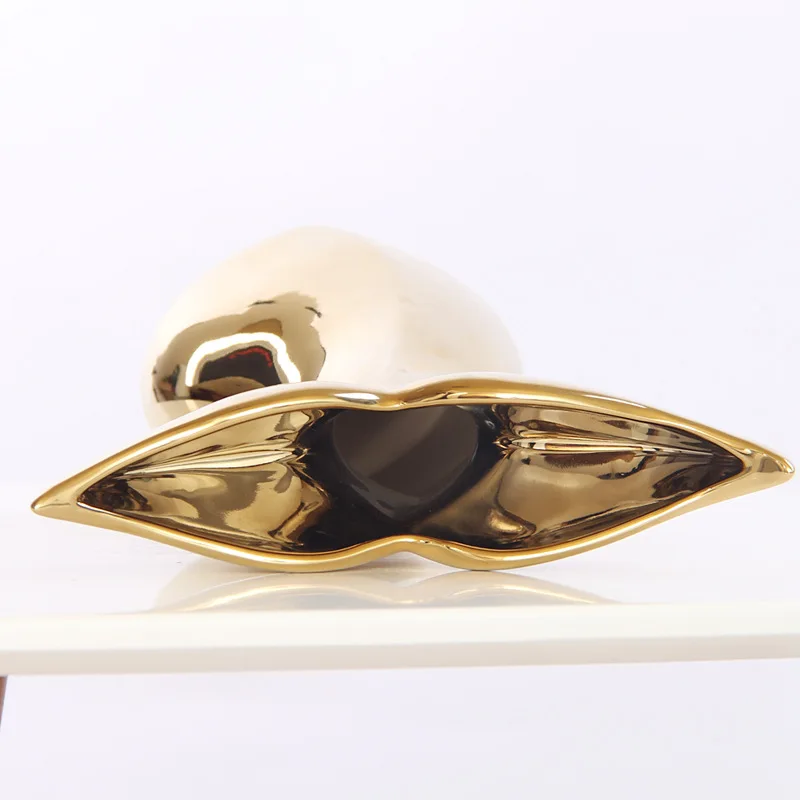 Nordic Style 4 Models Size Luxury Gold-plated Whale Tail Home Desktop Decor Ceramic Crafts Ornaments  decor for home