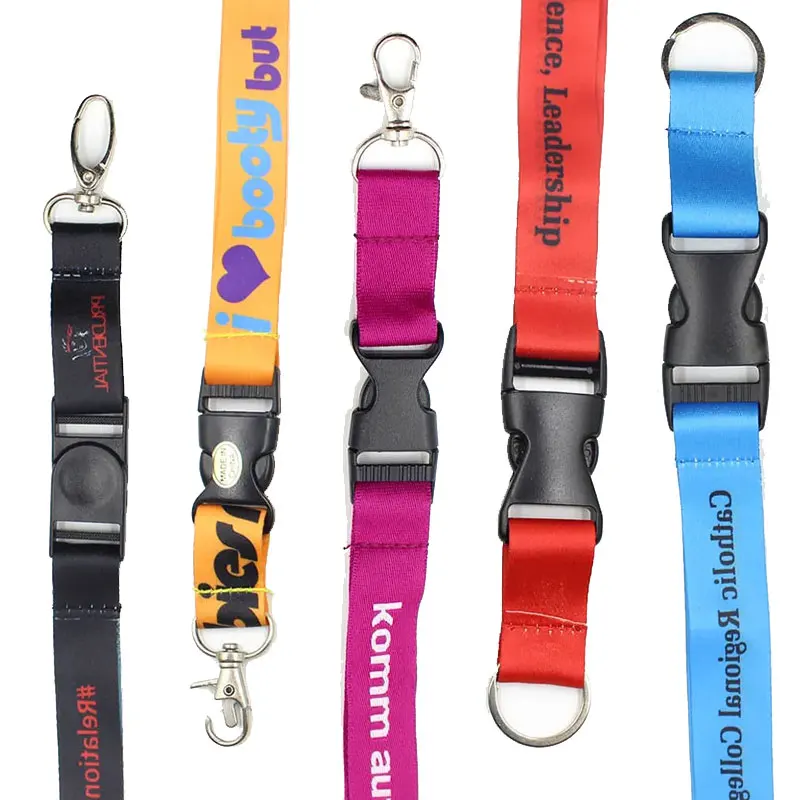Custom Lanyard Badge Car Branded Marketing Advertising Adjustable Necklace Rope Key Hot Press Lanyard With Reel Badge