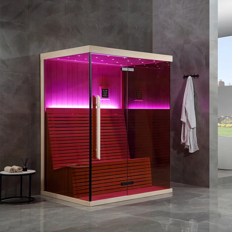 Wholesale Wood Dry Sauna Spa Far Infrared Sauna Steam Room For 2 person