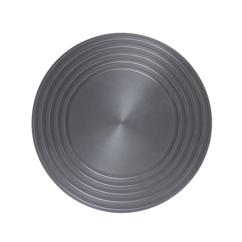 Aluminum Quick Thawing Plate Rapid Thermal Conduction Plate Anti-burning Black Multifunctional Round Thawing Plate