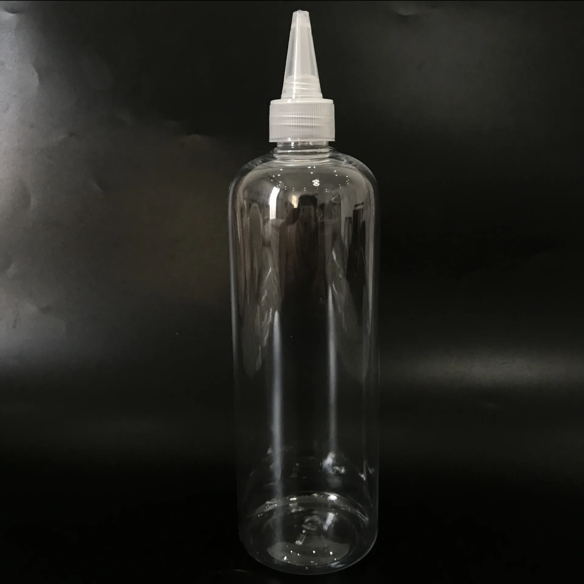 500ml transparent tip extruded water color paint clear plastic round bottle with lid