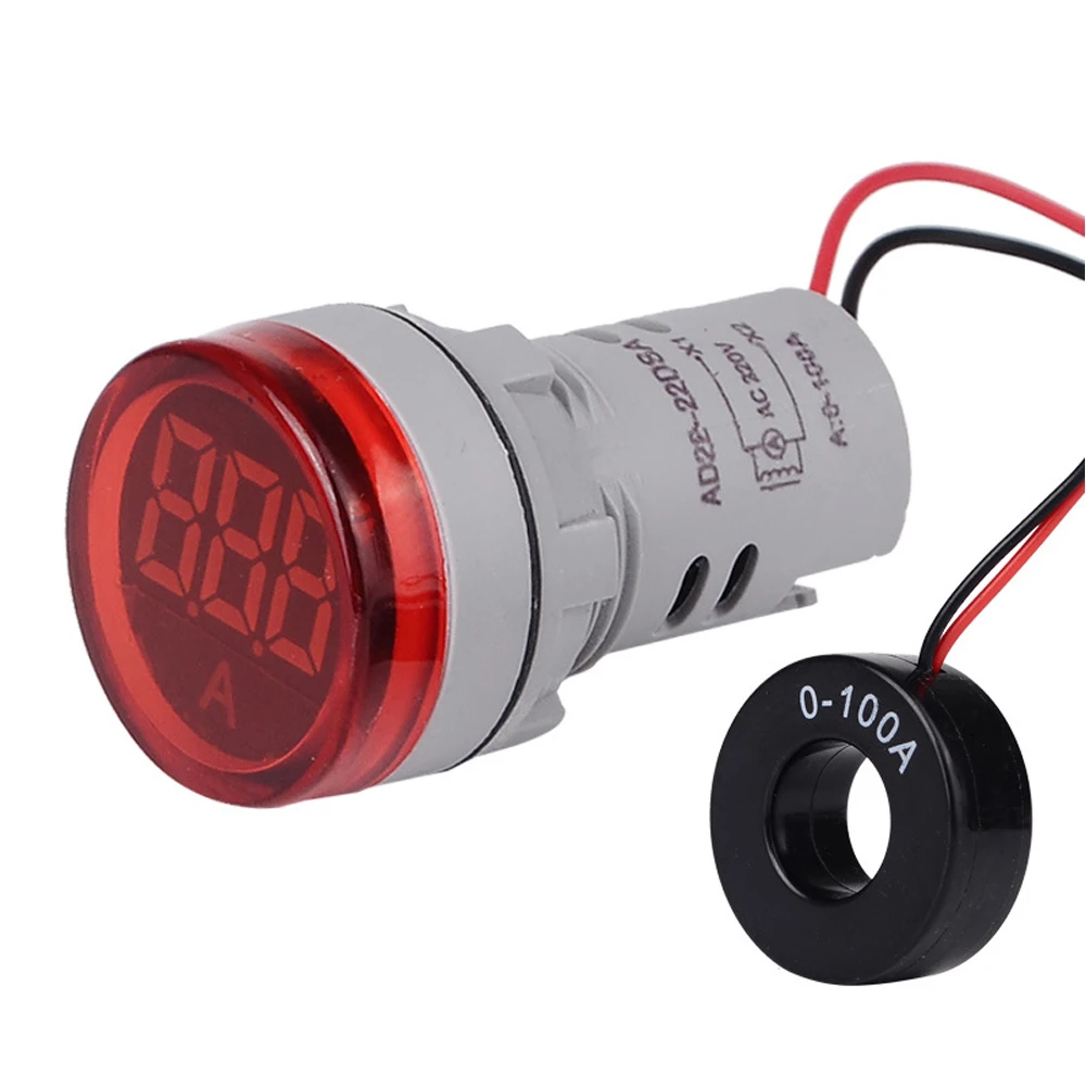 22mm Small mini 0-100A Ampere Meter LED Digital Ammeter Current Meter Gauge Current Indicator