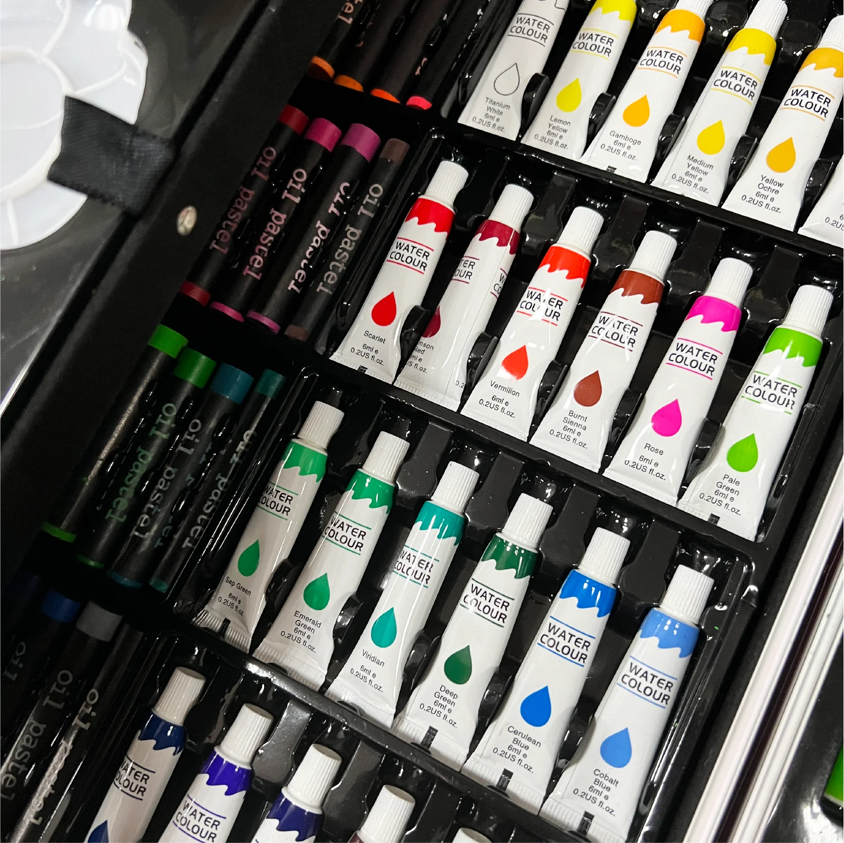 Art Supplier 145PCS Deluxe Aluminium Case Drawer School Painting Tools Kids Art Set