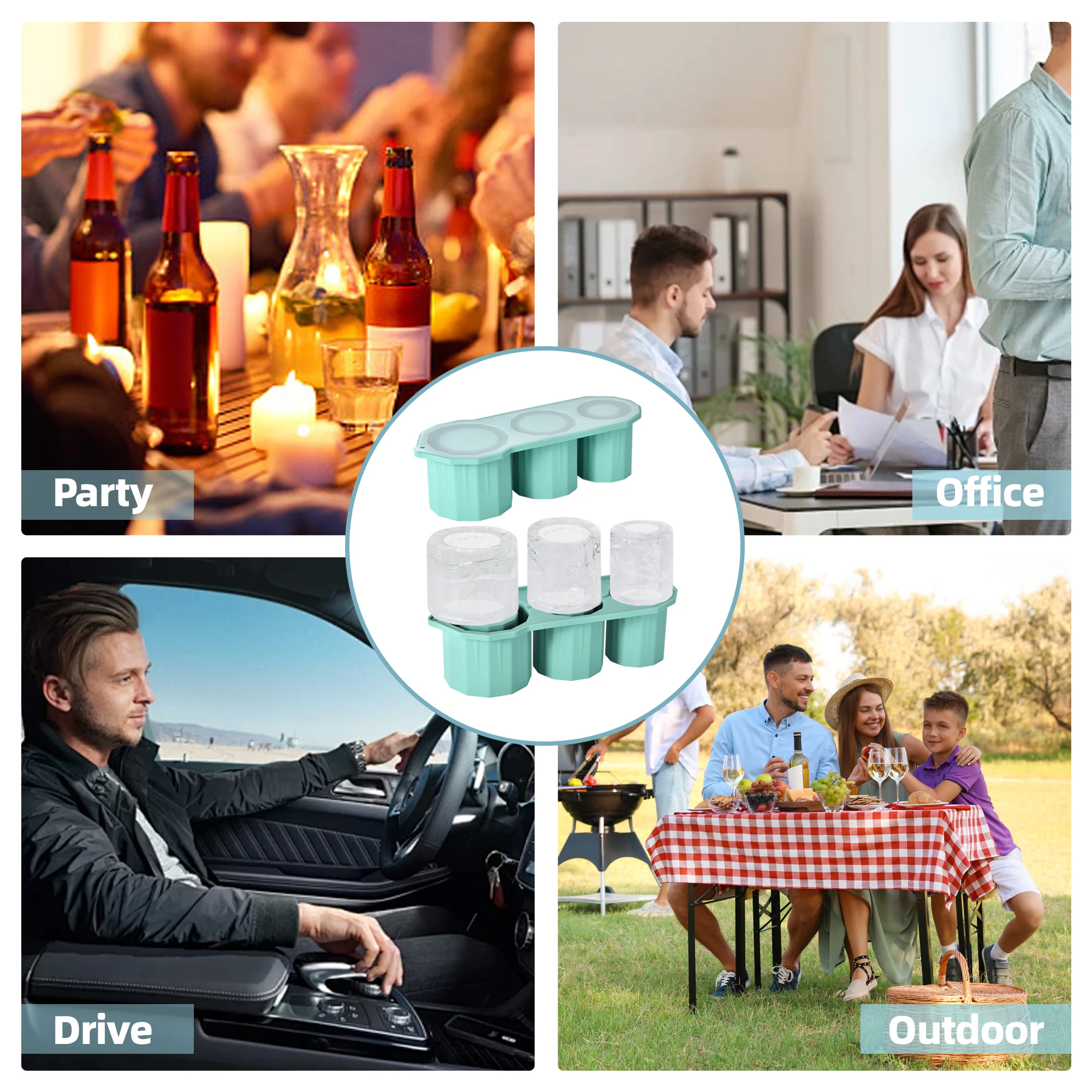 Silicone Ice Mold For Stanley Thermos Bottle OEM ODM Logo Colors Packages Reusable Nice Ice Cup Silicone Tray