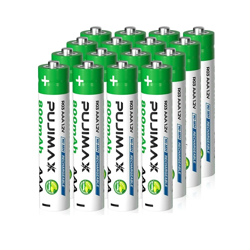 PUJIMAX aaa rechargeable battery pack 16pcs 1.2v 800mah nimh battery power tool 3a battery pack for lamp remote control fan