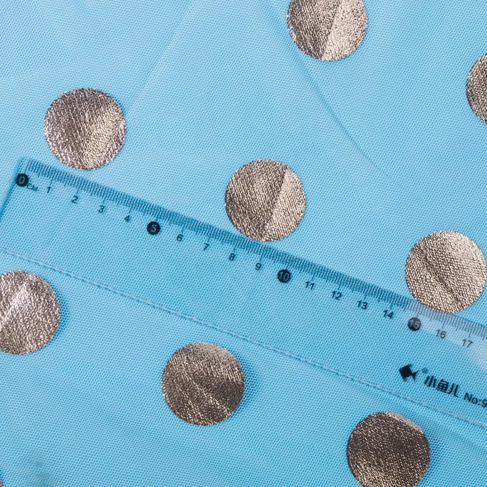 Glitter Gold Polka Dots Tulle Mesh Fabric For Fashion Dresses And Home Textile