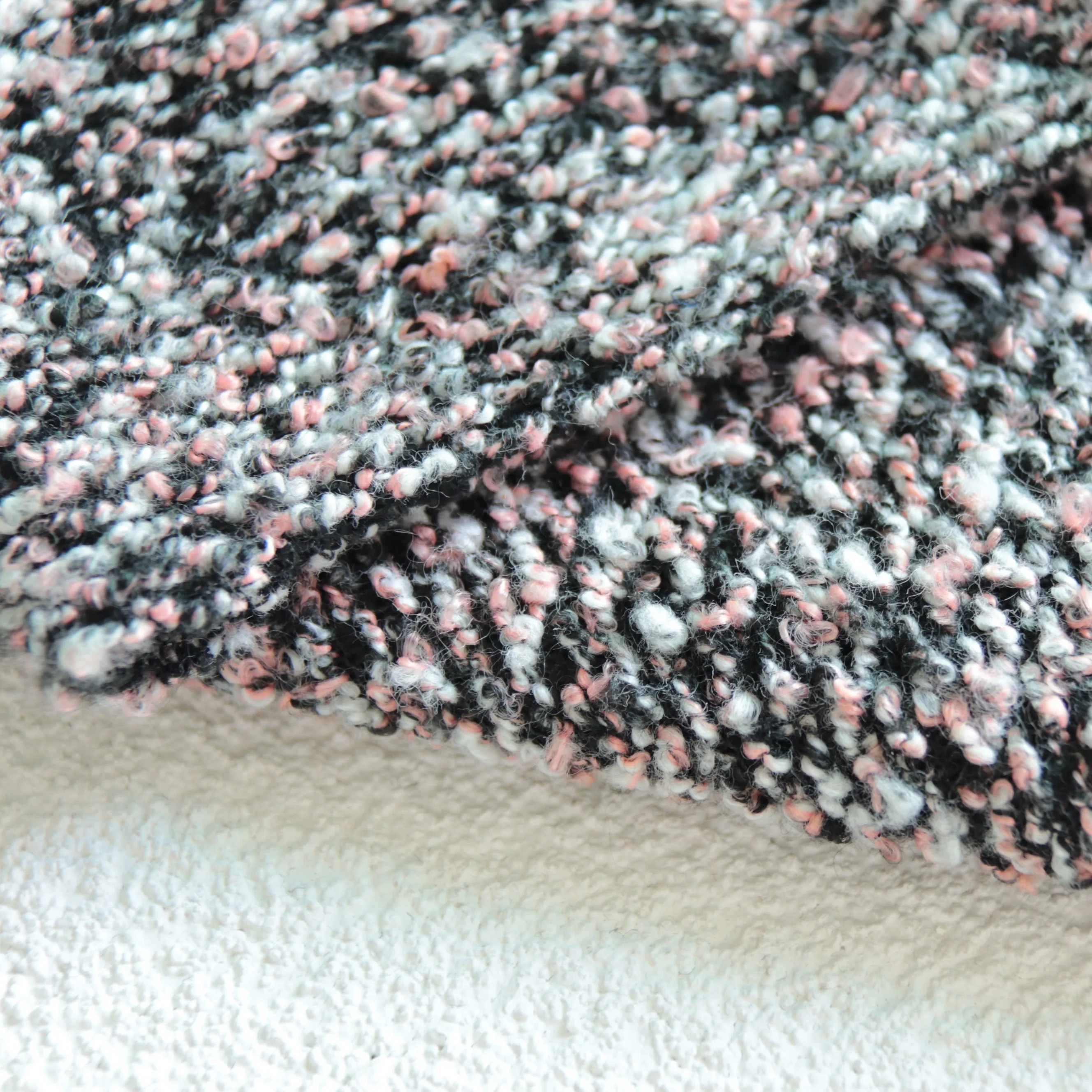 Latest Design Yarn dye black white terry tweed knit needle fabric Living Room Furniture Car Soft Bag