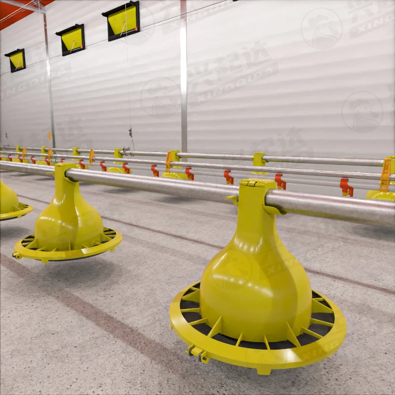 Free-range floor Raising management chicken Broiler Breeder Poultry Farm pan feeder fully automatic feeding system line